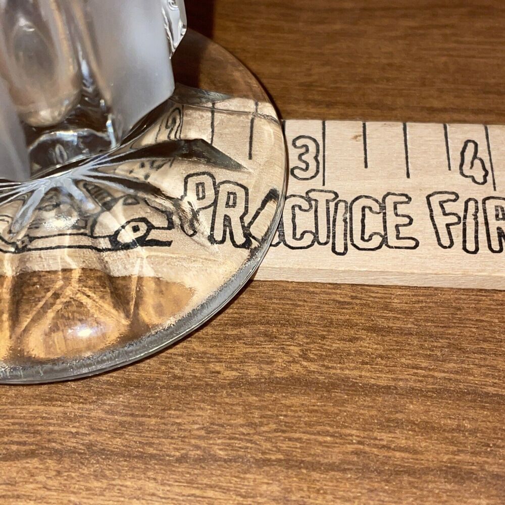 Clear And Frosted Pattern Glass Bud Vase 8.5 Inches Tall Possible Crystal - Picture 6 of 9